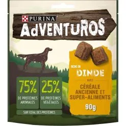 Adventuros Snack Chien Dinde 90 G