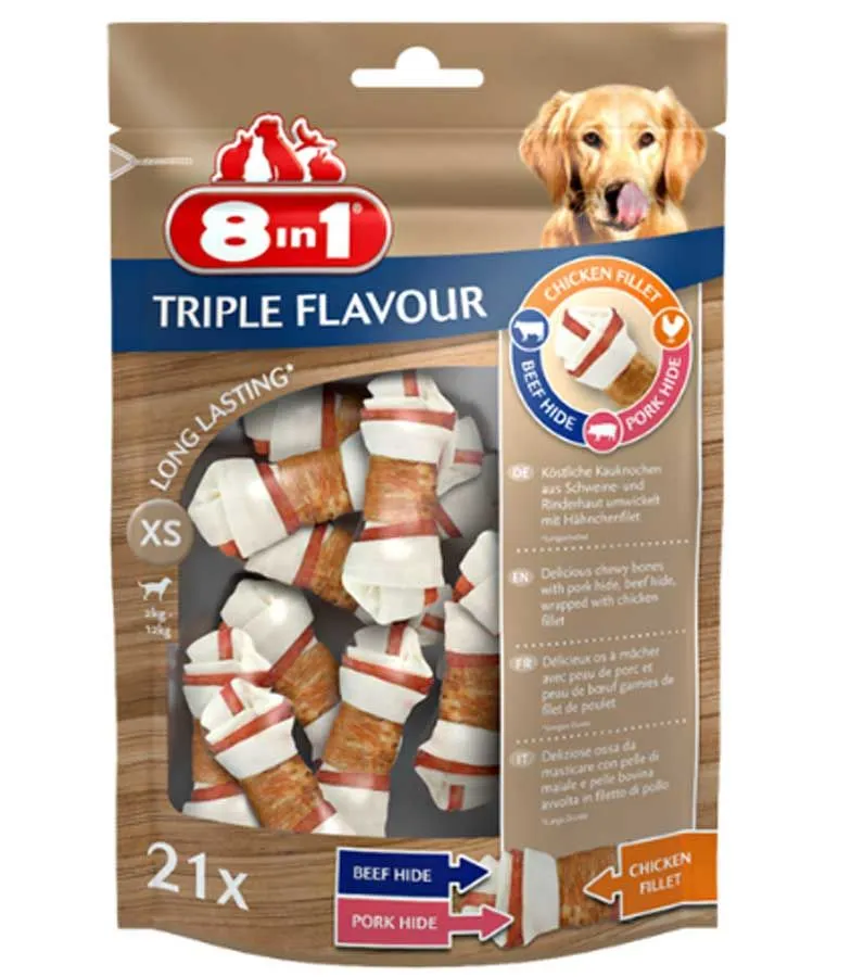 8in1 Triple Flavour Os XS Pour Chien X21 2 8in1 Triple Flavour Os XS Pour Chien X21