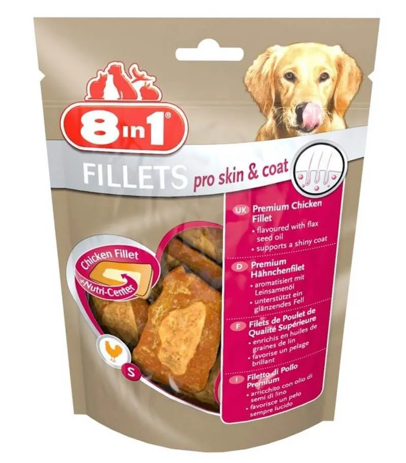 8in1 Fillets Pro Skin & Coat Pour Chien 80 G MULTIPACK Lot De 8 3 8in1 Fillets Pro Skin & Coat Pour Chien 80 G MULTIPACK Lot De 8