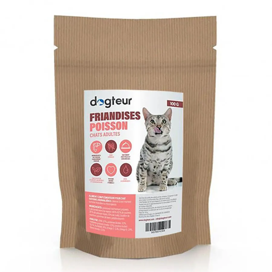 Dogteur Nutrition Dogteur Friandises Sans Céréales Au Poisson Chat 100 G - DLUO: 28/06/2023