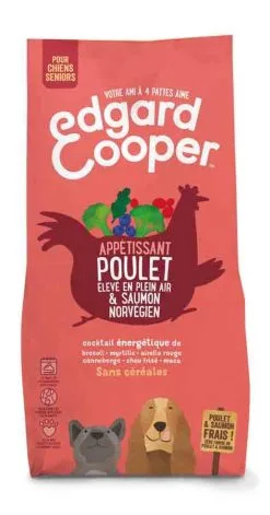 Edgard & Cooper Poulet Frais & Saumon Sans Céréales Chien Senior 700 G