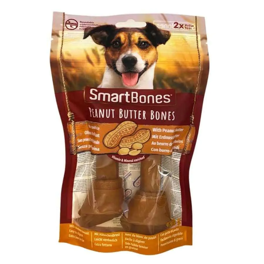 Smartbones Snack Medium Au Beurre D'arachide Pour Chien 2 Pcs 3 Smartbones Snack Medium Au Beurre D'arachide Pour Chien 2 Pcs