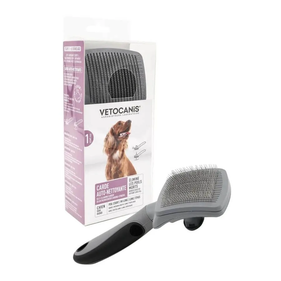 Vetocanis Vétocanis Brosse Rétractable Autonettoyante Chien 3 Vetocanis Vétocanis Brosse Rétractable Autonettoyante Chien